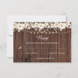Rustic Leaf String ilumina Wood Wedding RSVP