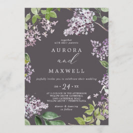 Rustic Lilac | Invitación a la Boda Gris Casual