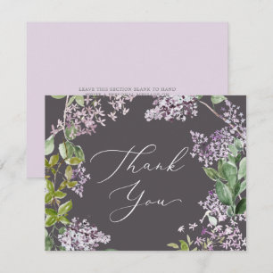 Rustic Lilac   Tarjeta de agradecimiento gris