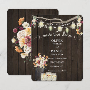 Rustic Mason Jar String ilumina las flores acuátic