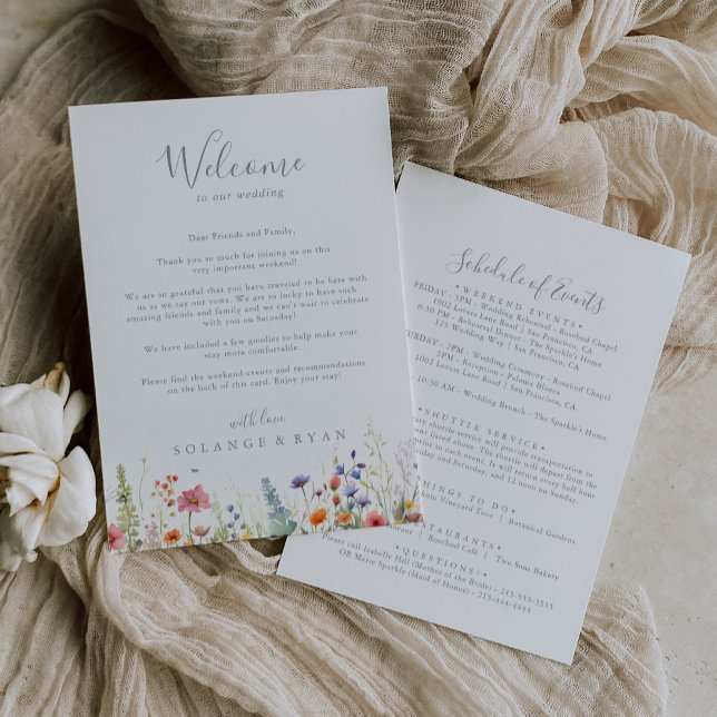 Rustic Meadow Botanical Wedding Welcome Letter (Subido por el creador)