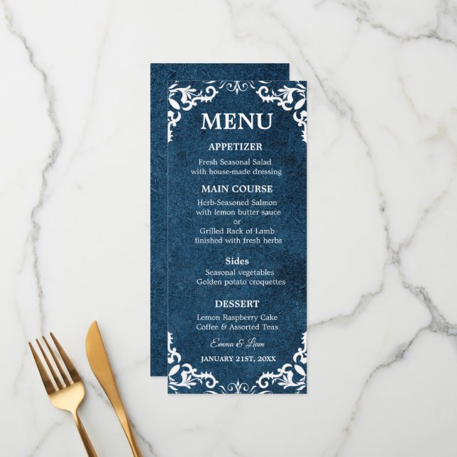 Rustic Mexican Wedding Menu Card (Anverso/Reverso In Situ)