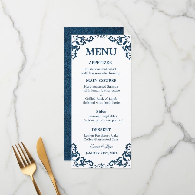 Rustic Mexican Wedding Menu Card (Anverso/Reverso In Situ)