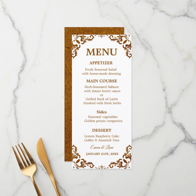 Rustic Mexican Wedding Menu Card (Anverso/Reverso In Situ)