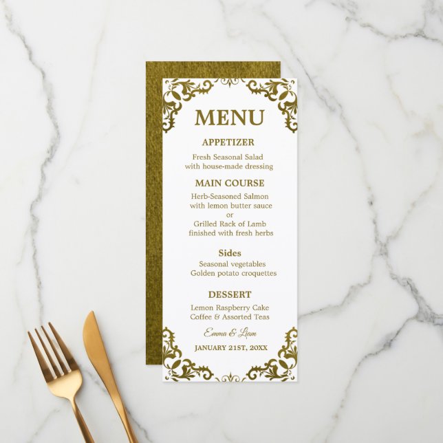 Rustic Mexican Wedding Menu Card (Anverso/Reverso In Situ)