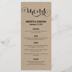 Rustic Modern We Do Script Boda Menu Card