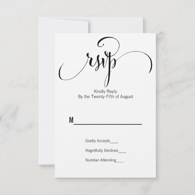 Rustic Modern We Do Script Wedding RSVP Card (Anverso)