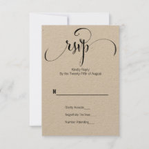 Rustic Modern We Do Script Wedding RSVP Card