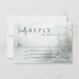 Rustic Mountain Lake Modern Wedding RSVP