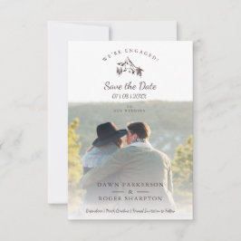 Rustic Mountains Photo Engaged Couple