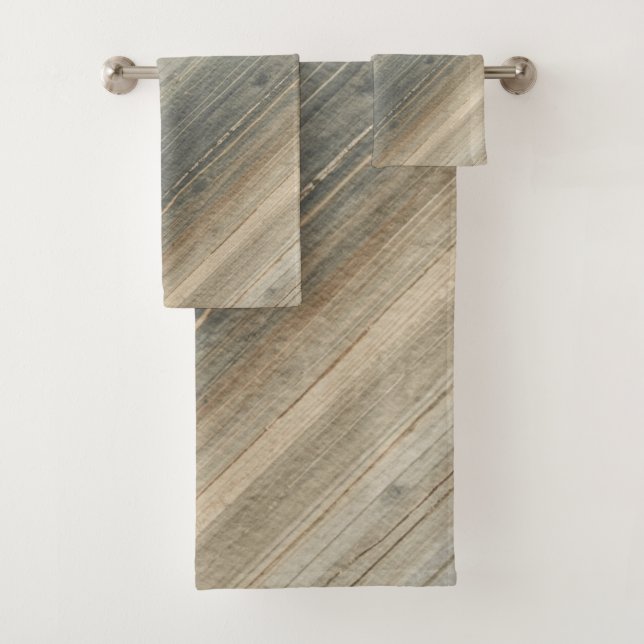 Rustic Neutral Gray Brown Abstract Stripe (In situ)