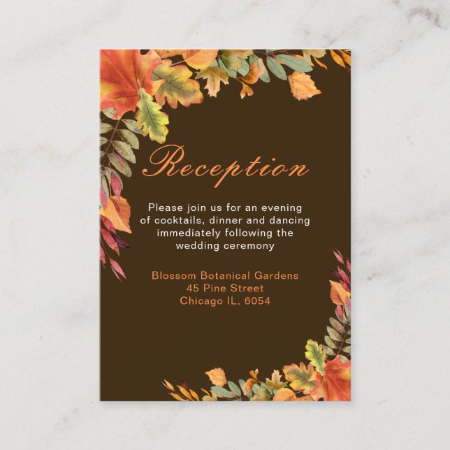 Rustic Otoño Fall Sale de la recepción de bodas (Anverso)