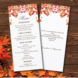 Rustic Otumn Fall Wedding Menu