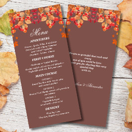 Rustic Otumn Fall Wedding Menu