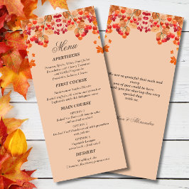 Rustic Otumn Fall Wedding Menu