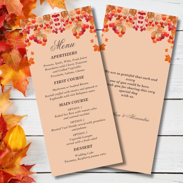 Rustic Otumn Fall Wedding Menu (Subido por el creador)