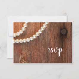 Rustic Pearls Barn Wood Country Wedding RSVP
