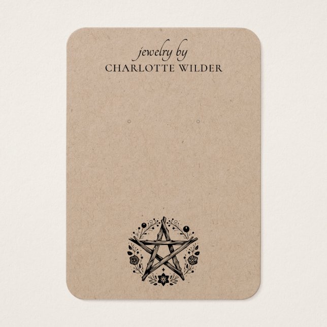 Rustic Pentacle Pentacle Jewelry Earring Kraft (Frente)