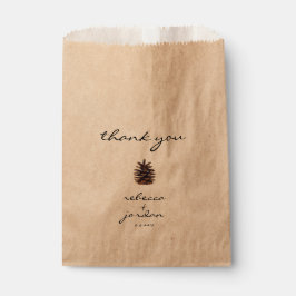 Rustic Pine Cone Gracias Bolsas De Regalo