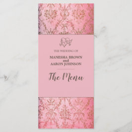 RUSTIC PINK - Tarjeta de menú Boda