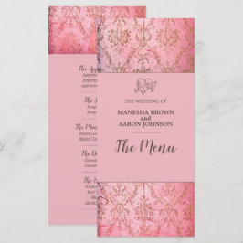 RUSTIC PINK - Tarjeta de menú Boda