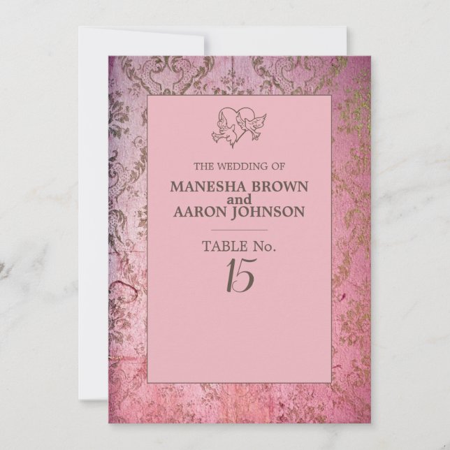 RUSTIC PINK - Tarjeta de mesa plana (Anverso)