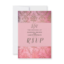 RUSTIC PINK - Tarjeta RSVP de boda