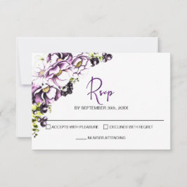 Rustic Purple Floral Wedding RSVP