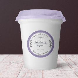 Rustic Purple Homemade with Love Label Pegatina