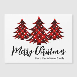 Rustic Red Plaid Blank Merry Christmas Trees