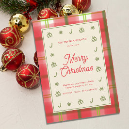 Rustic Red Plaid Chrismas Feliz Navidad