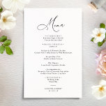 Rustic Sage Green Elegant Wedding Menu<br><div class="desc">Designed to coordinate with our Stylish Script wedding collection,  this customizable Menu card,  features a sweeping script calligraphy text paired with a classy serif font in black with a customizable monogram on the back. Matching items available.</div>