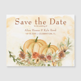 Rustic Save the Date Pumpkin Boda Magnet