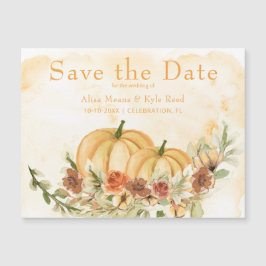 Rustic Save the Date Pumpkin Boda Magnet
