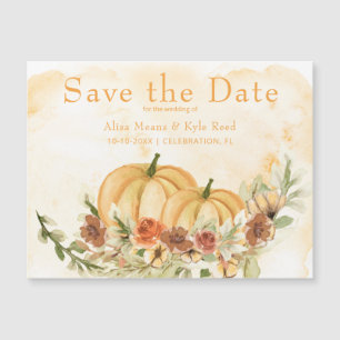 Rustic Save the Date Pumpkin Boda Magnet