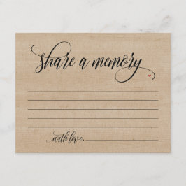 Rustic Share A Memory Sympathy, Tarjeta De Nota Me