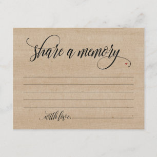 Rustic Share A Memory Sympathy, Tarjeta De Nota Me
