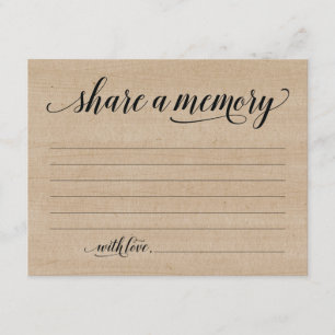 Rustic Share A Memory Sympathy, Tarjeta De Nota Me
