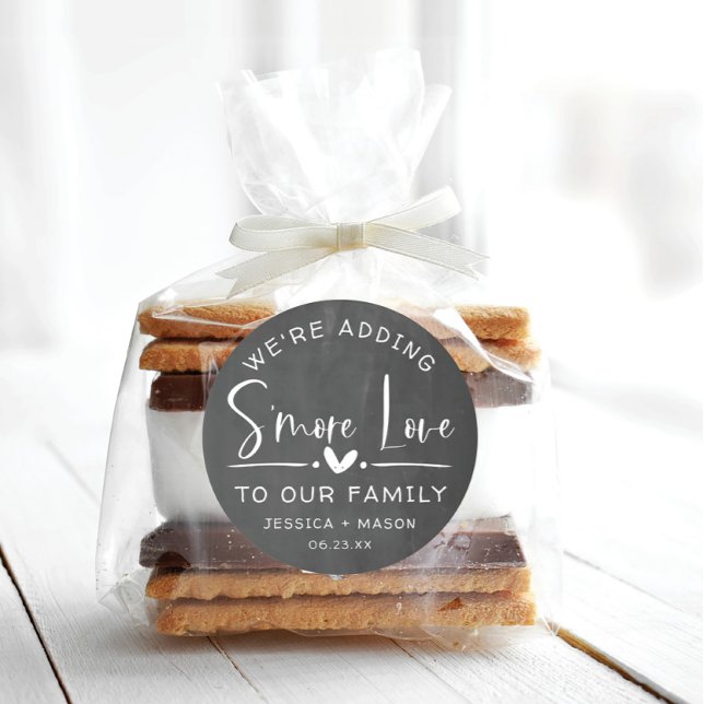 Rustic S'more Love Favor Classic Round Pegatina (Subido por el creador)