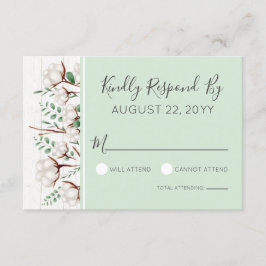 Rustic Southern Cotton & Barn Wood Wedding RSVP