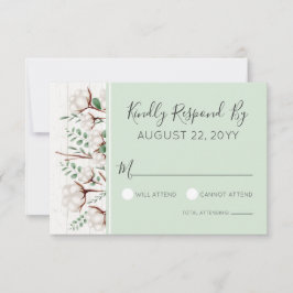 Rustic Southern Cotton & Barn Wood Wedding RSVP
