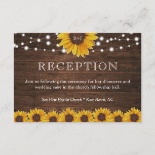 Rustic Sunflower String Lights Wedding Recepcion
