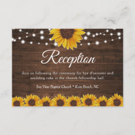 Rustic Sunflower String Lights Wedding Recepcion