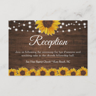 Rustic Sunflower String Lights Wedding Recepcion