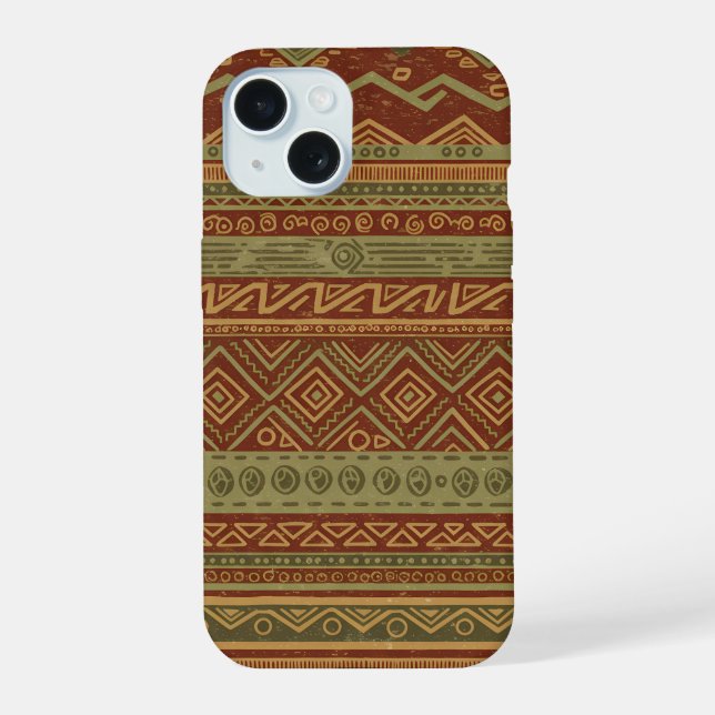 Rustic Tribal Geometric Pattern Earthy Boho Chic (Reverso )