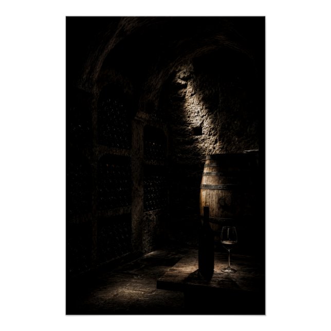 Rustic Underground Wine Cellar Fine Art Poster (Anverso)