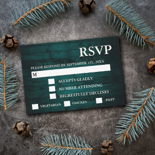 Rustic Verde azulado Wood String Lights RSVP & Mea