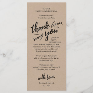 Rustic Vines Kraft, Colocar Tarjeta de agradecimie