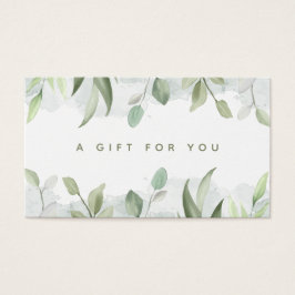 Rustic Watercolor Greenery Business Gift Card