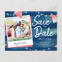 Rustic Watermelon Photo Save the Date Invitaciones